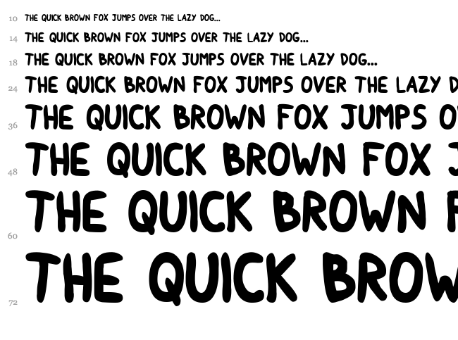 Round Irregularity font waterfall