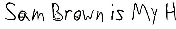 Sam Brown is My Hero font
