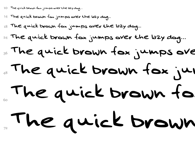 Sander's Scribble font waterfall