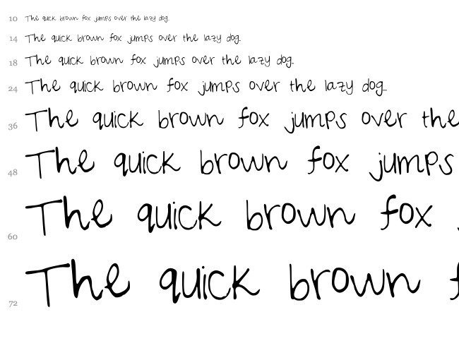Sarah Script font waterfall