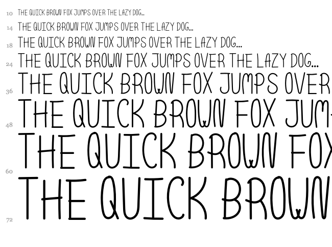 Scoop font waterfall