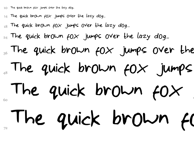 Scrawly Wawly font waterfall