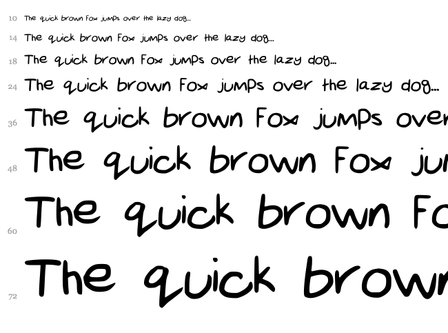 Scribble Hand font waterfall
