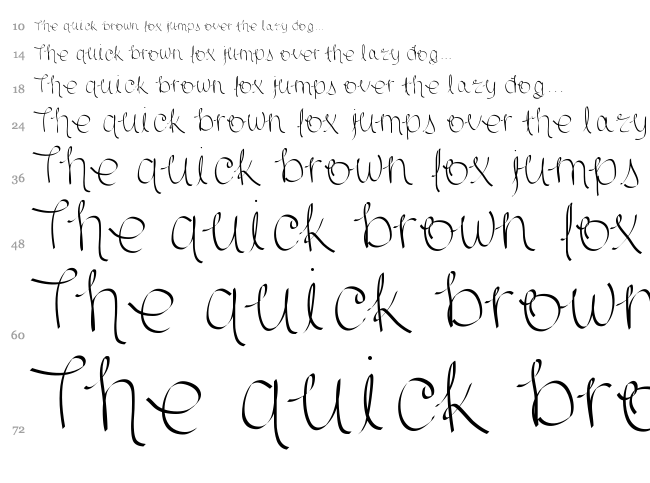 Scriptish font waterfall