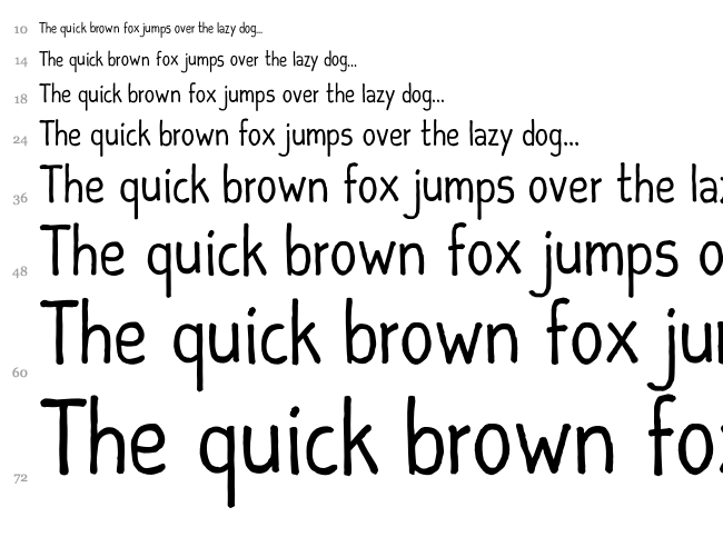 Sebastian Informal font waterfall