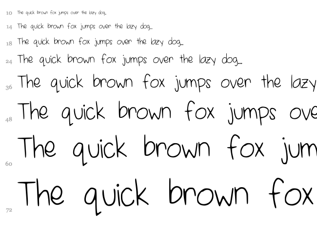 Selenas Handwriting font waterfall