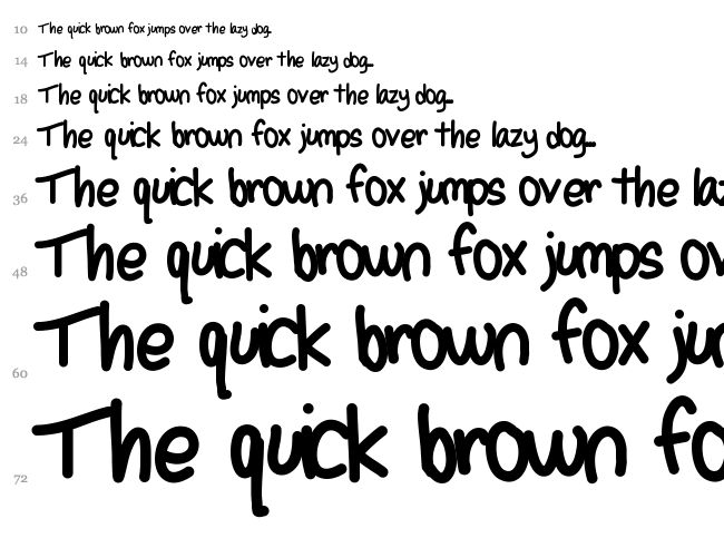 Selenes Handwriting font waterfall