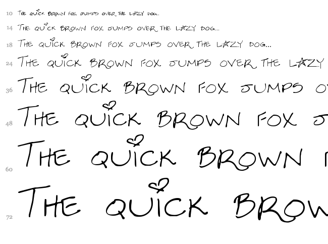 Sexy Sara font waterfall
