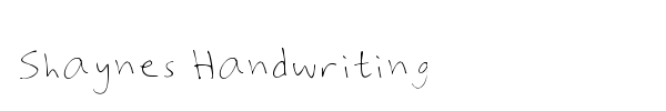 Shaynes Handwriting font