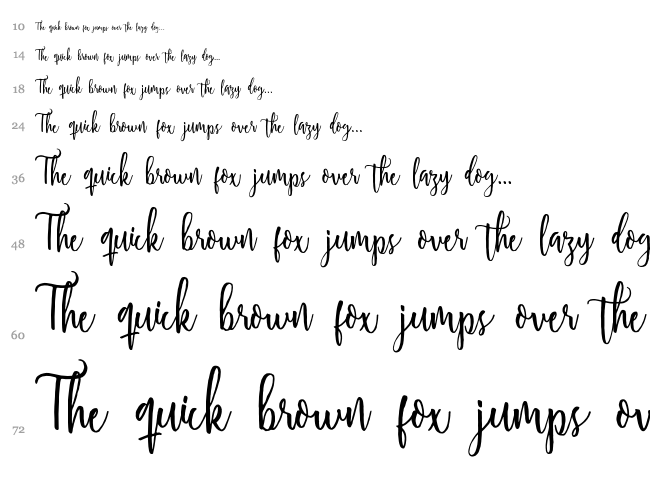 Shellahera Script font waterfall