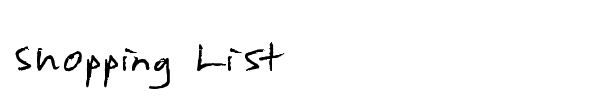 Shopping List font