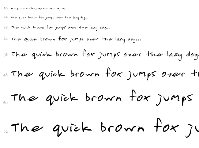 Shopping List font waterfall