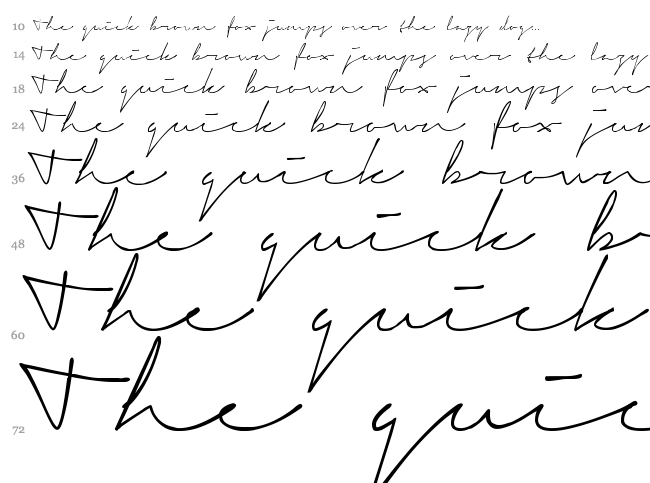 Signerica font waterfall
