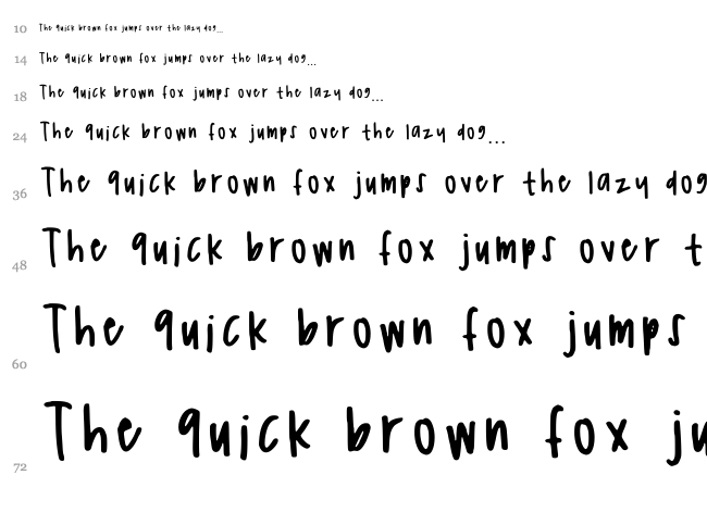 Simplicity font waterfall