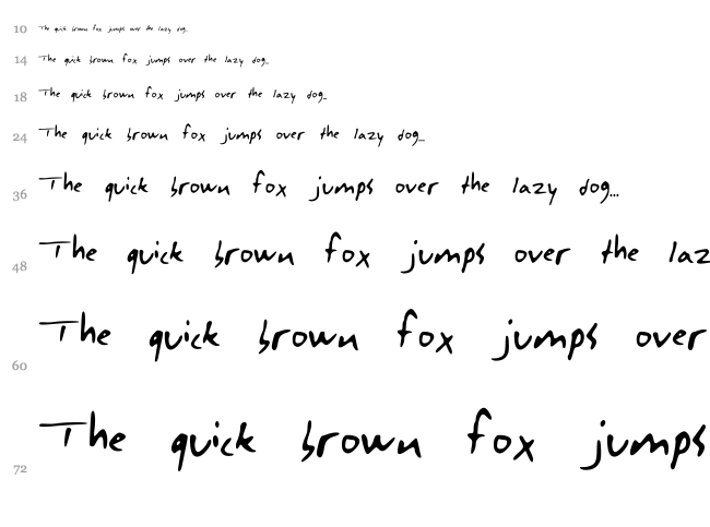 Singularity font waterfall