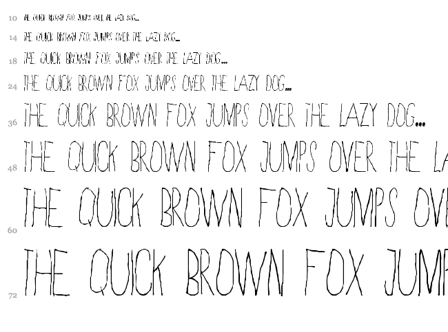 Skinny font waterfall