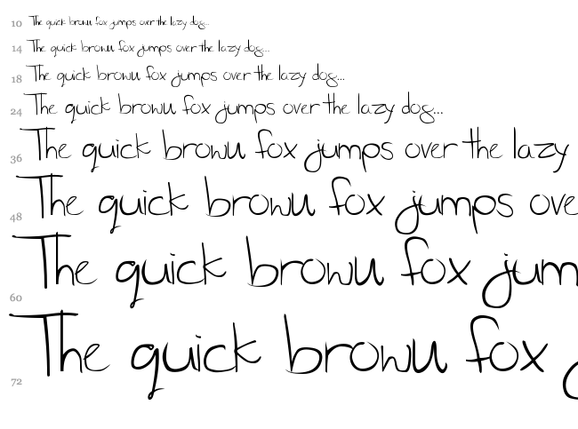 SL Runaway Girl font waterfall