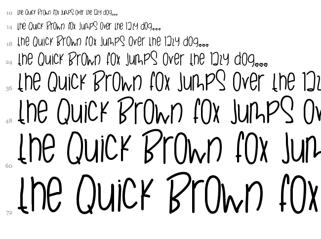 Sleepy Baboos font waterfall