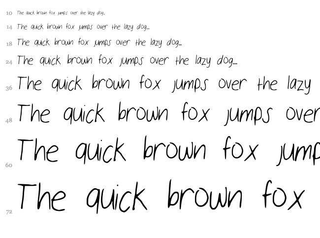 Sloppy Hand font waterfall