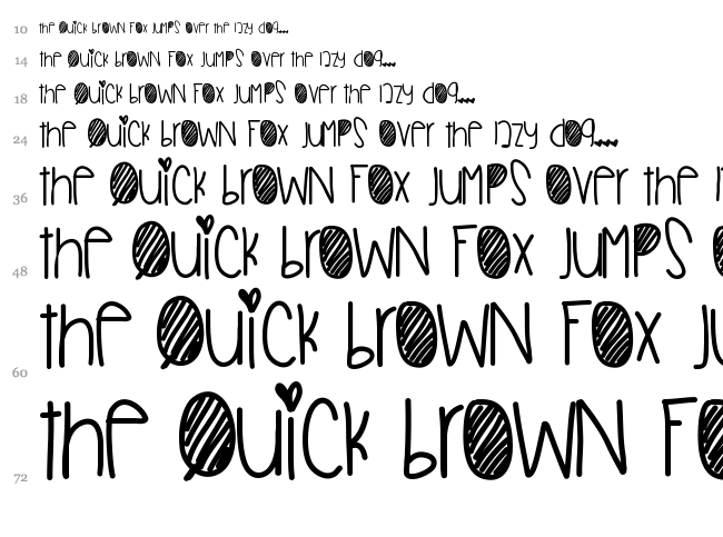 Smitten Over U font waterfall