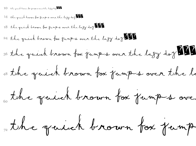 Summer Script font waterfall