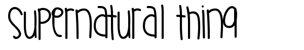 Supernatural Thing font