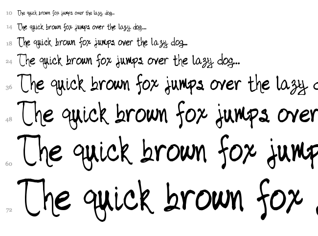 Tabor Handwriting font waterfall