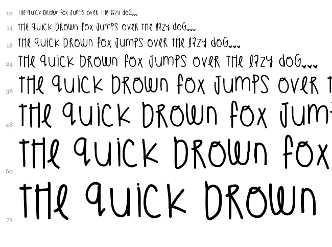 Tammy Rae font waterfall