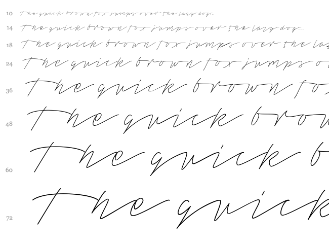 Tamoro Script font waterfall