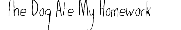 The Dog Ate My Homework font
