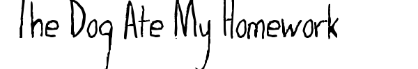 The Dog Ate My Homework font preview