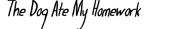 The Dog Ate My Homework font preview