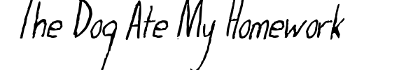 The Dog Ate My Homework font preview