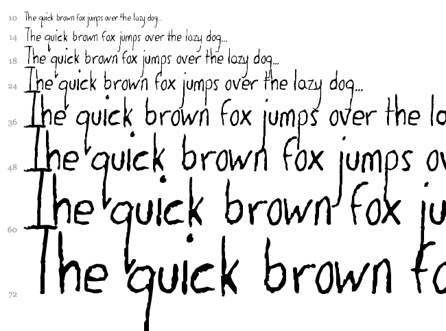 The Dog Ate My Homework font waterfall