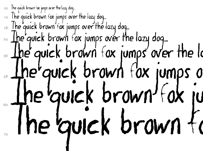 The Dog Ate My Homework font waterfall