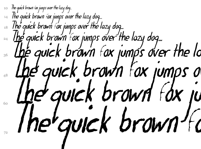 The Dog Ate My Homework font waterfall