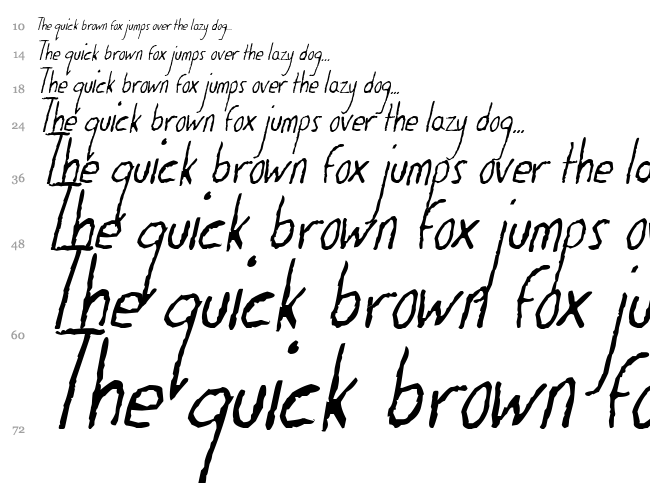 The Dog Ate My Homework font waterfall