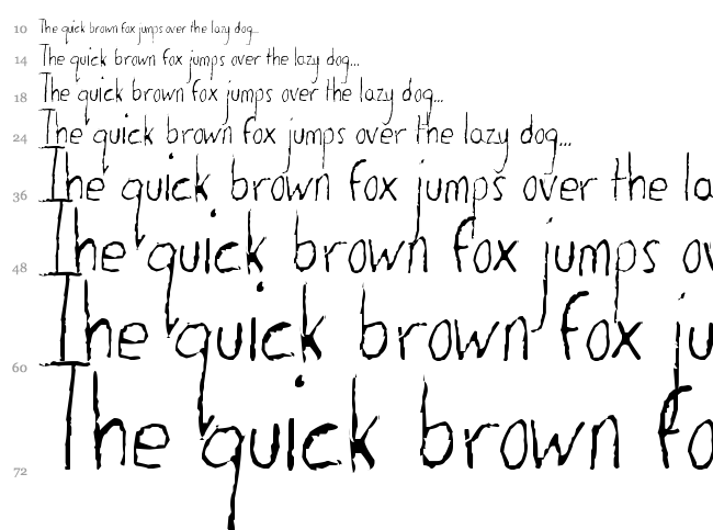 The Dog Ate My Homework font waterfall