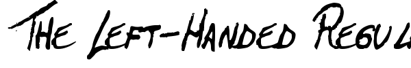The Left-Handed Regular font preview