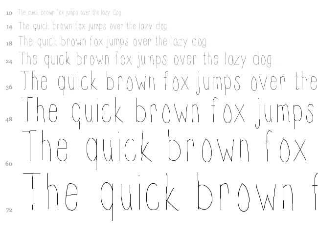 Thinnyness font waterfall
