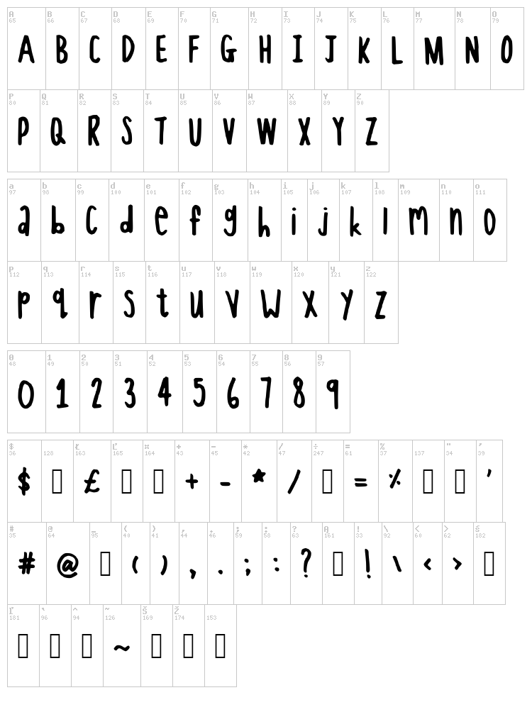 This font looks like giraffe font map