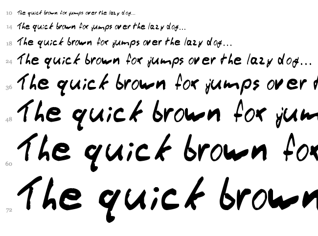 Thommy Handwrite font waterfall