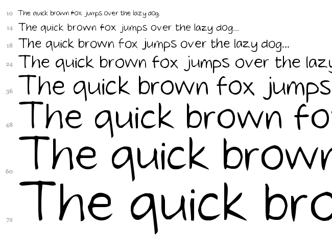 Tidy Hand font waterfall