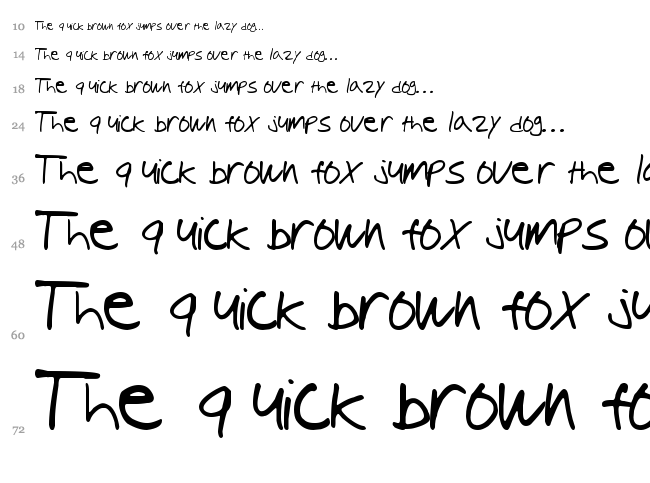 Tioem Handwritten font waterfall