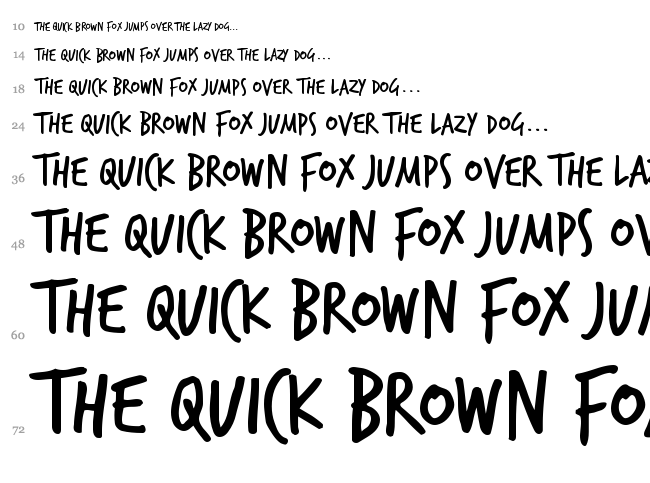 TrashHand font waterfall