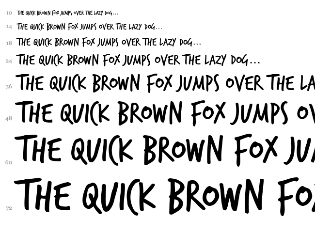 TrashHand font waterfall