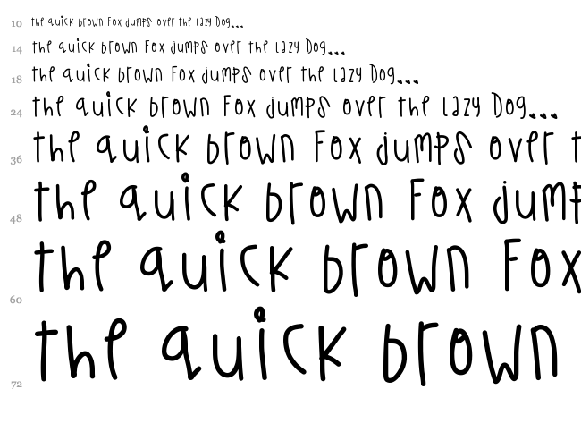 Turtle Wishes font waterfall
