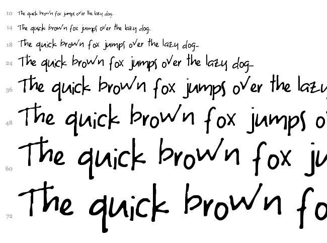 Uneven font waterfall