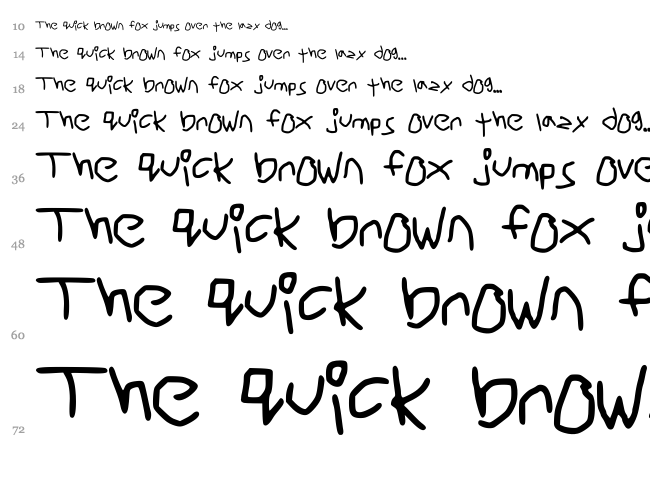 Unileft font waterfall