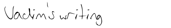 Vadim's writing font